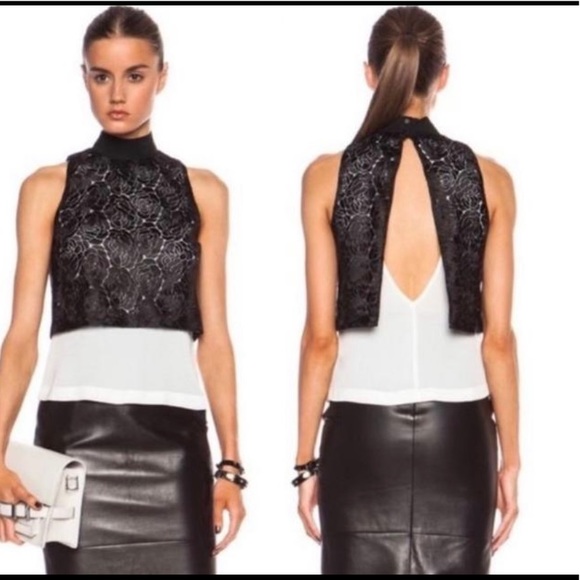 A.L.C. Lace Overlay Top 4 - Picture 2 of 11